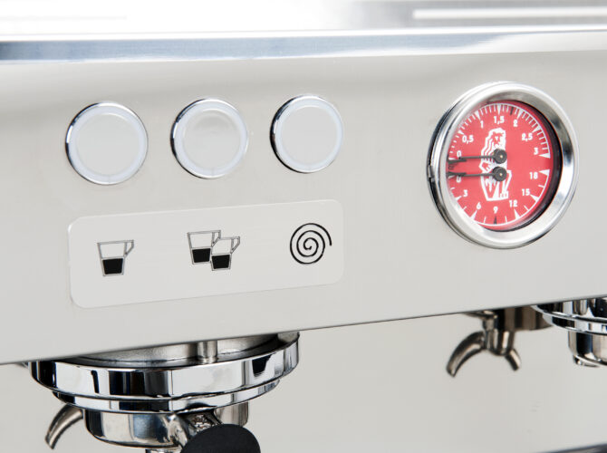 Button on espresso machine
