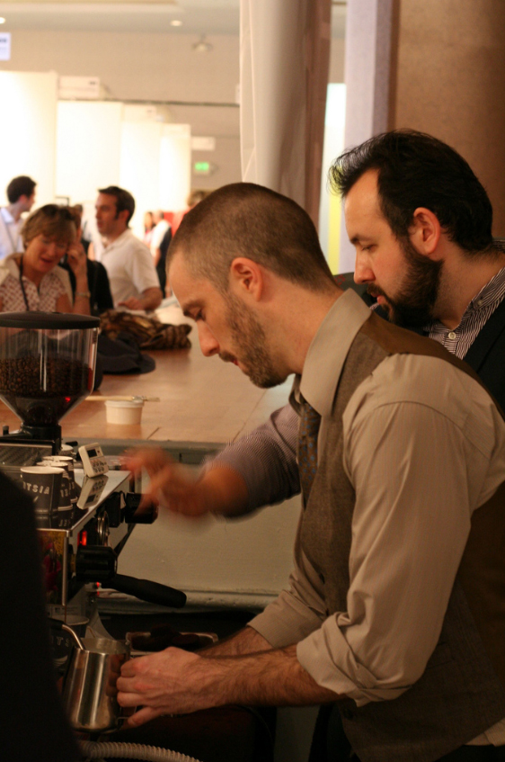Stephen Morrissey and Michael Phillips getting serious behind the Linea