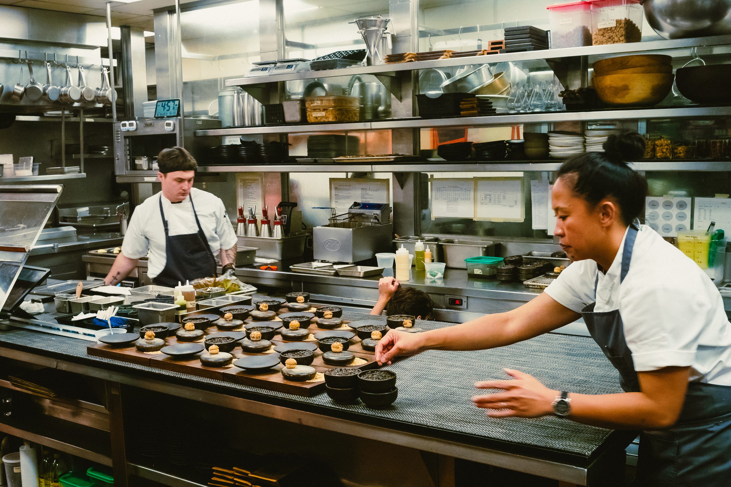 chef aisha ibrahim prepping dishes