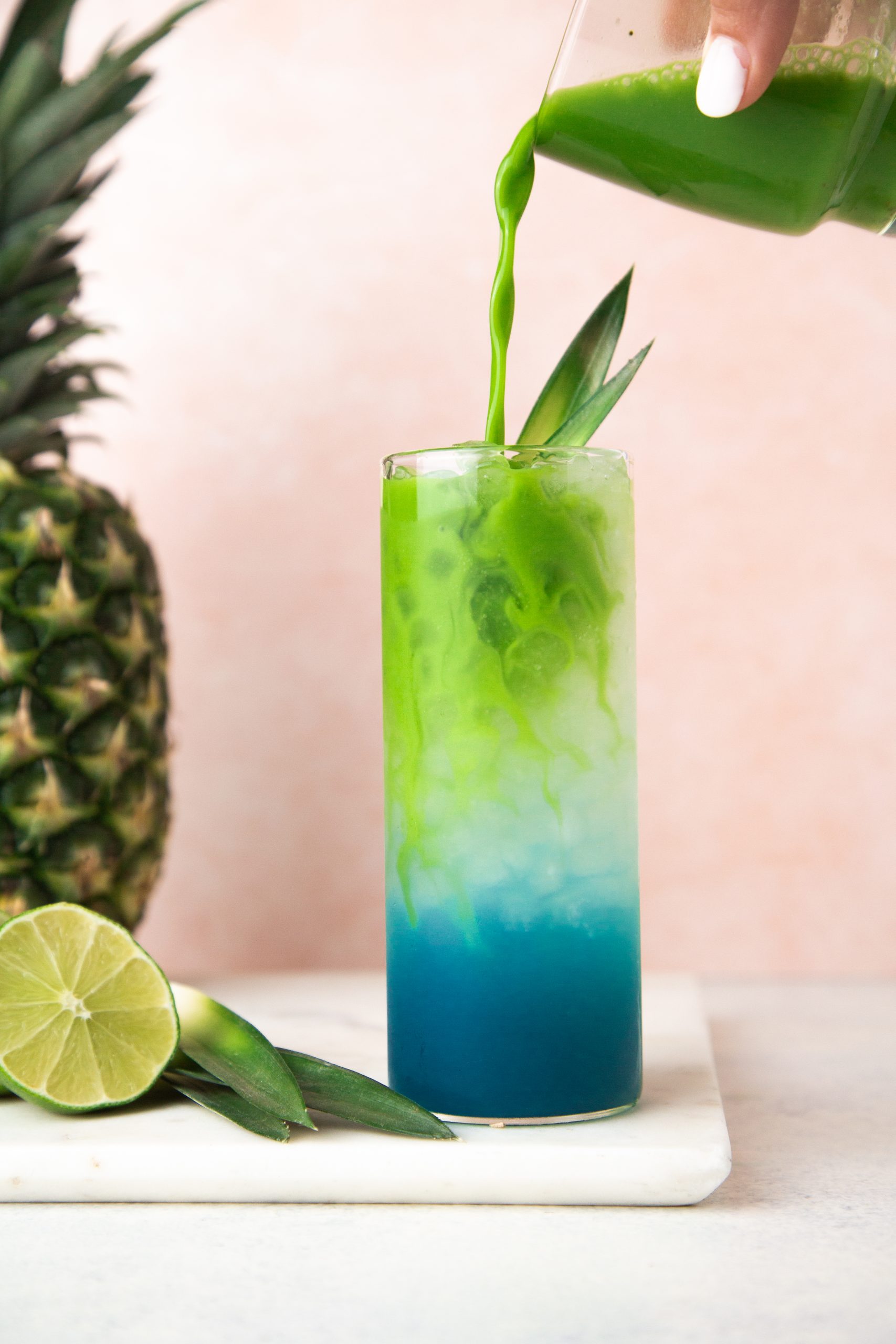 the blue hawaiian signature drink from laila ghabmaris seasonal menus