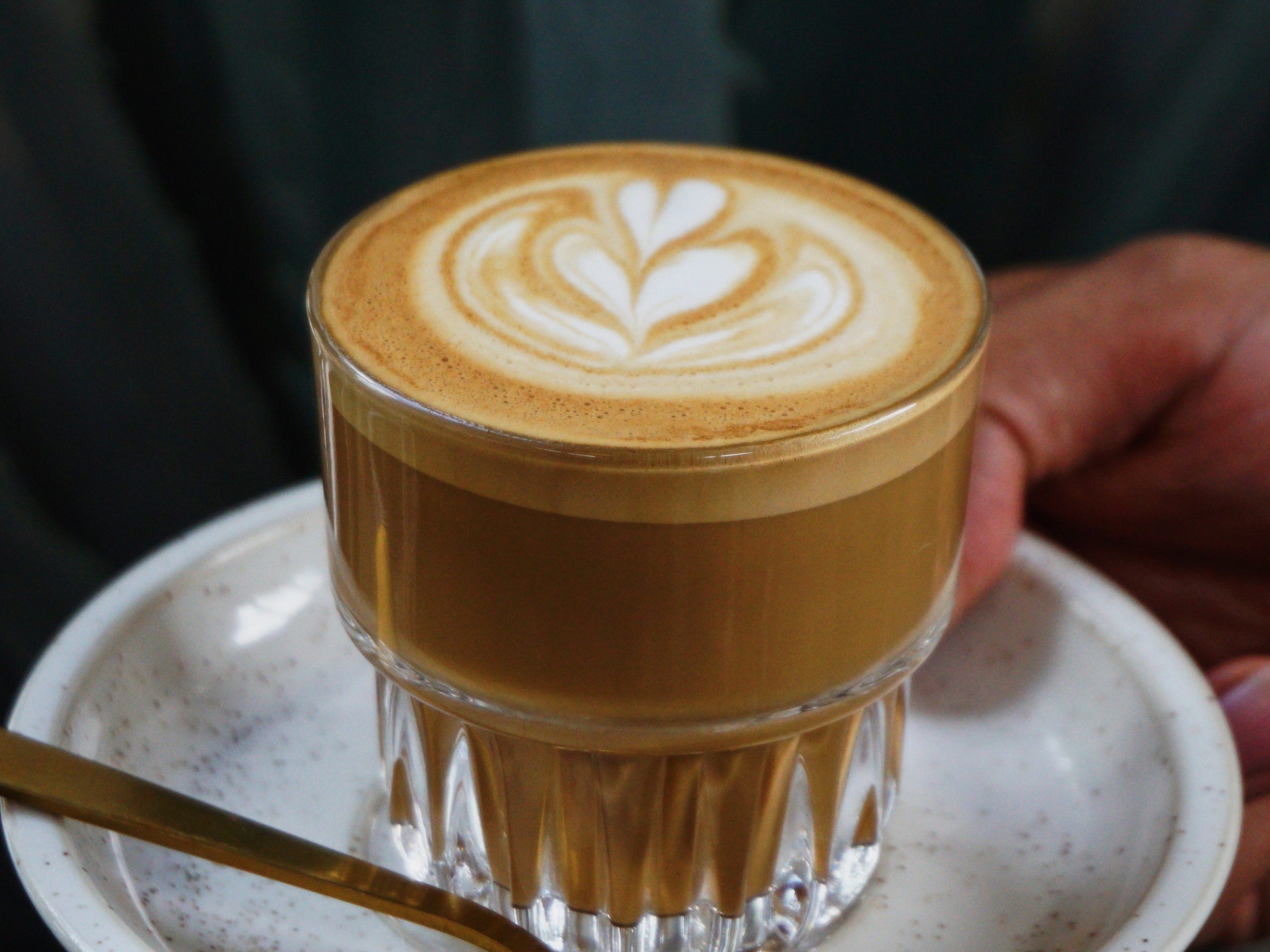 a close up photo of a specialty latte