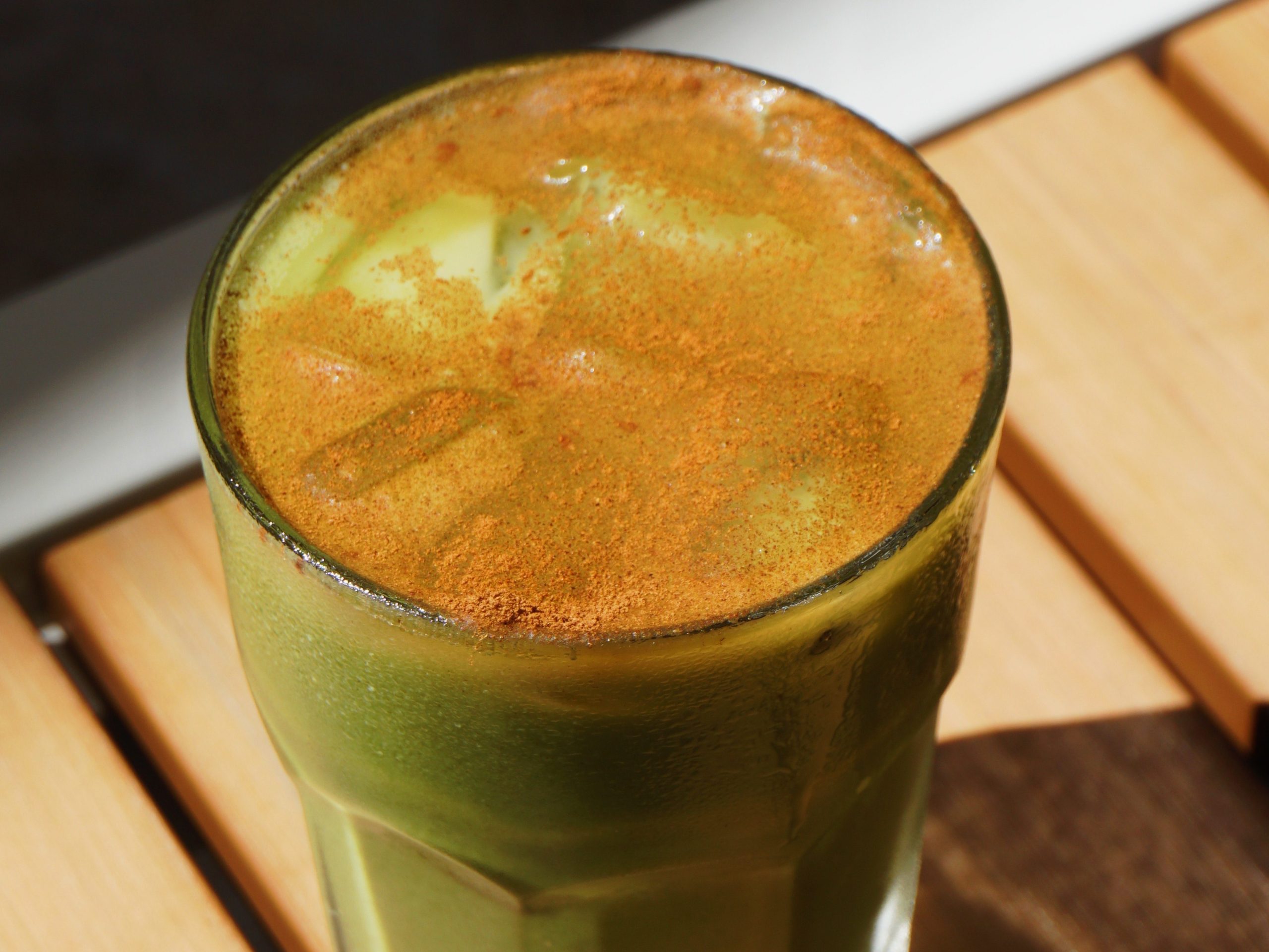 a photo of an iced horchata latte