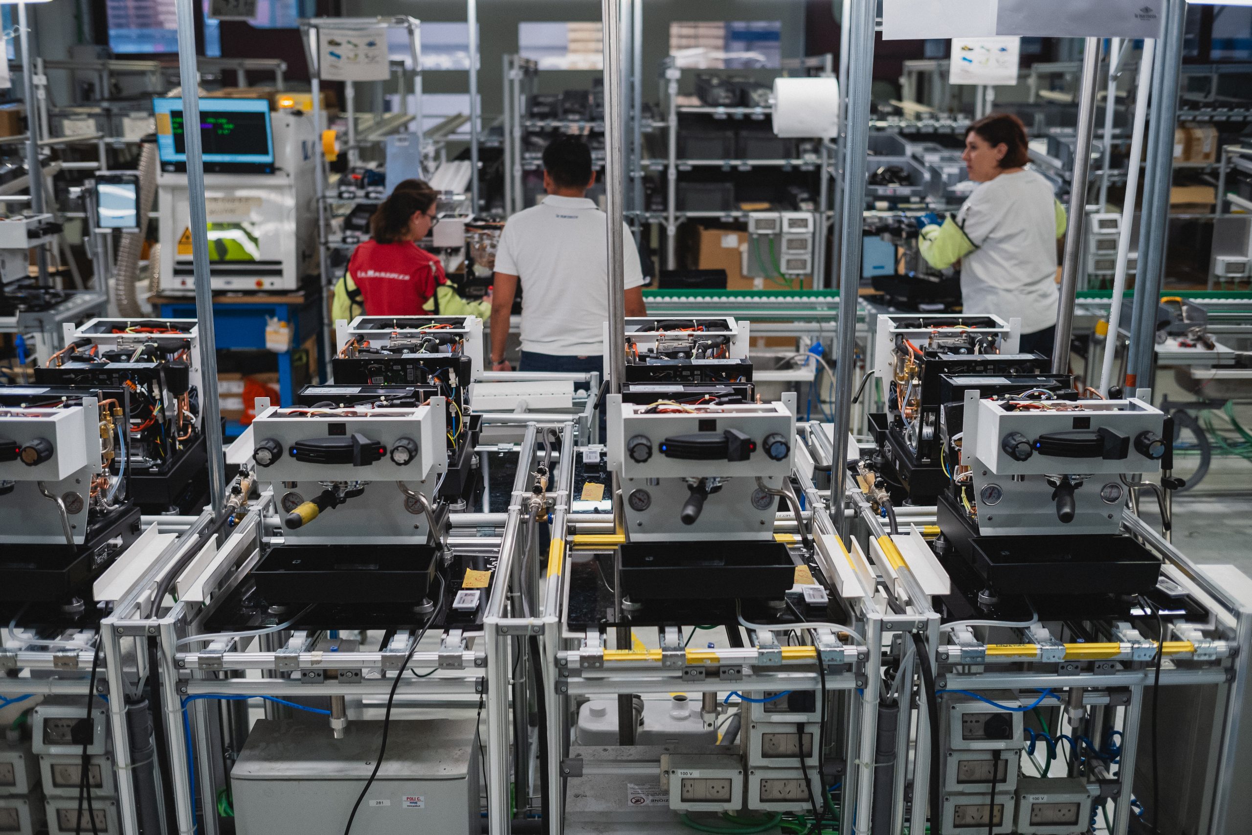 a group of linea minis being tested on the production line