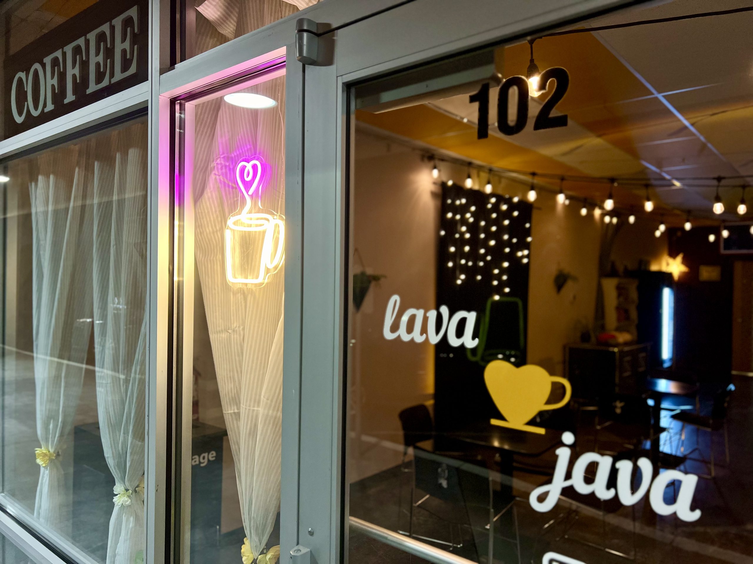 the front door of lava java