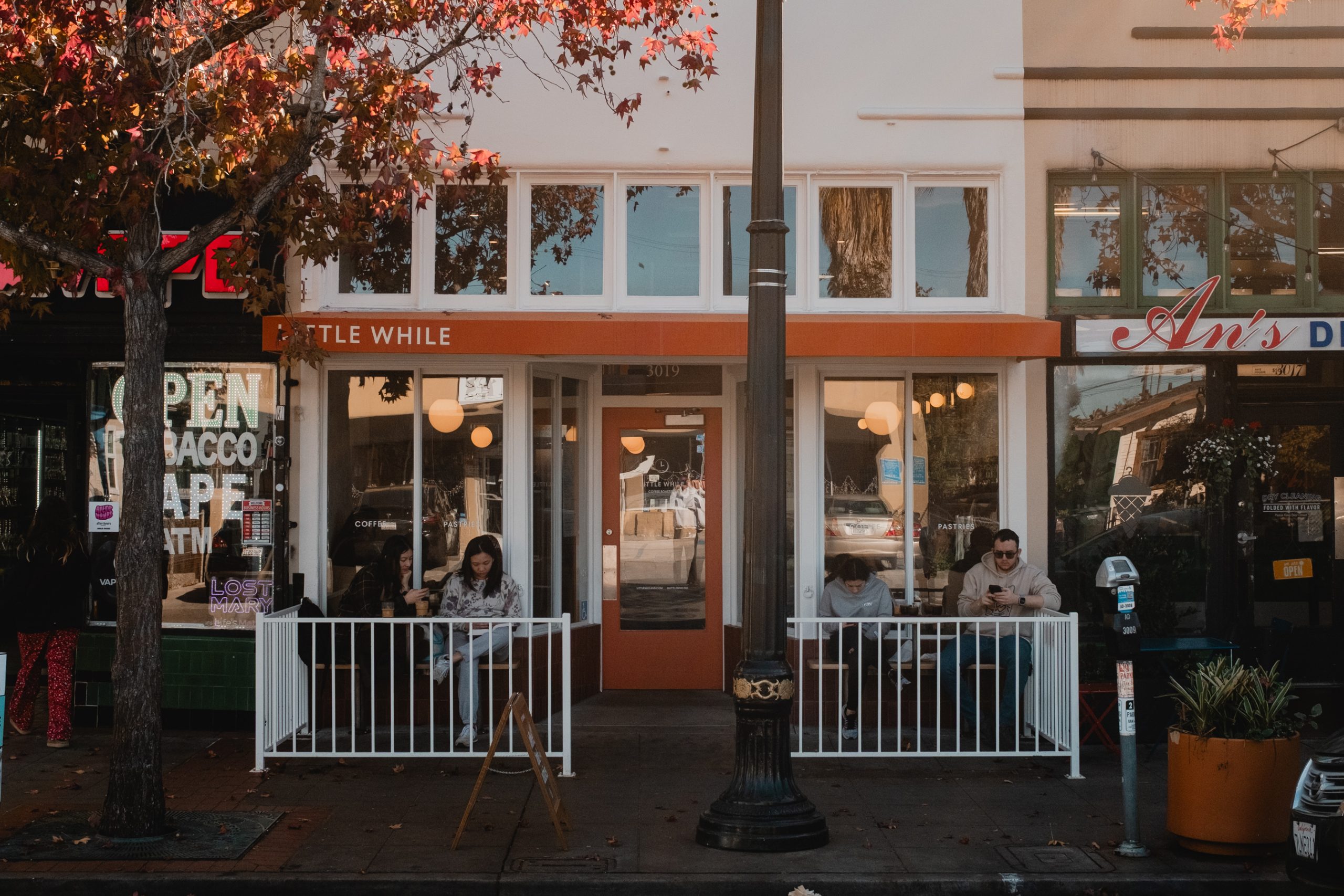 the storefront of LIttle While Café